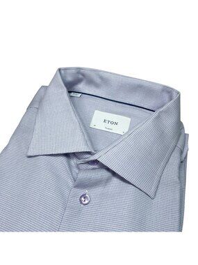 ETON Geometric Classic Fit Purple Dress Shirt Men's Size XXL 46/18 NWOT
